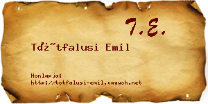 Tótfalusi Emil névjegykártya