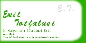 emil totfalusi business card